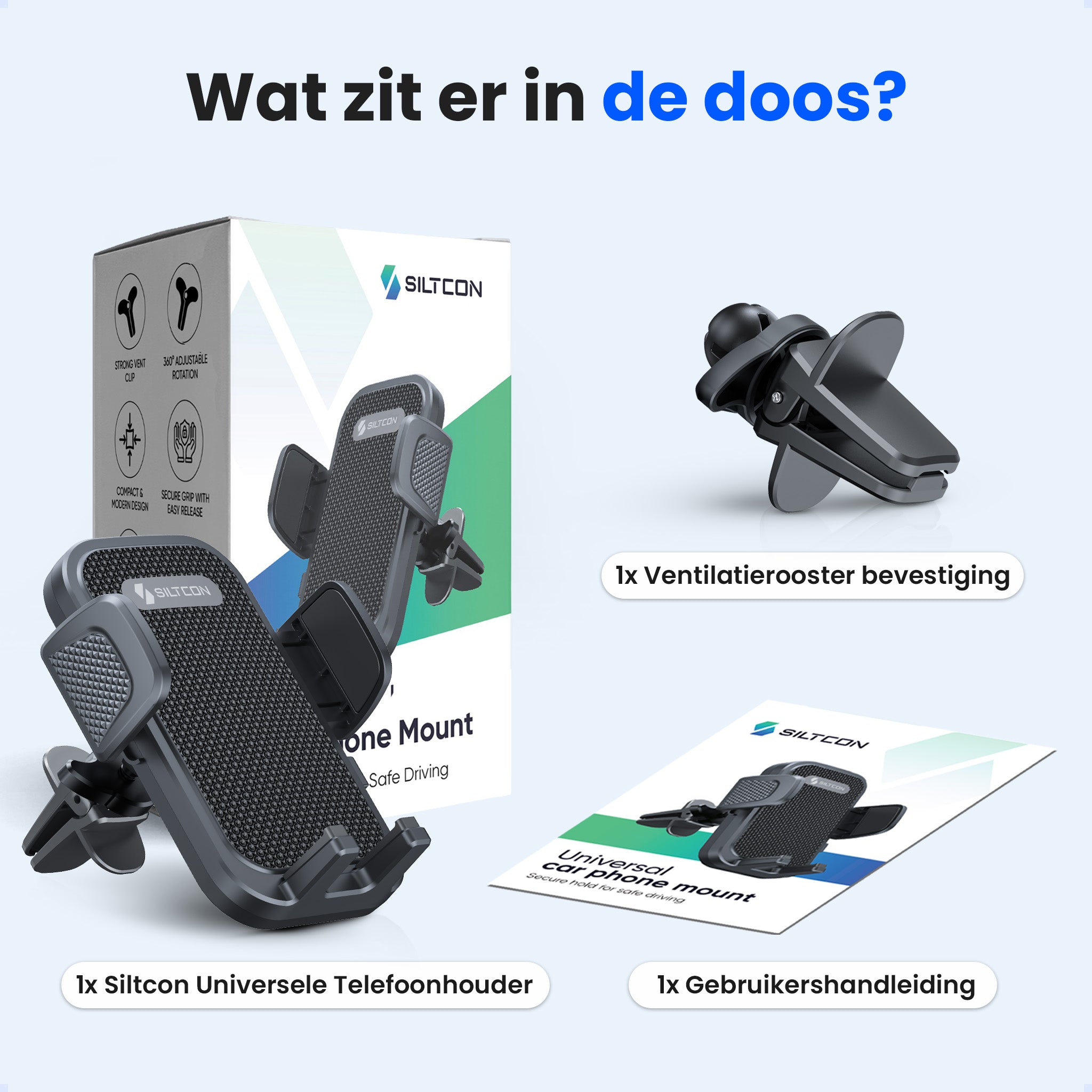 Siltcon® Telefoonhouder Auto Ventilatie
