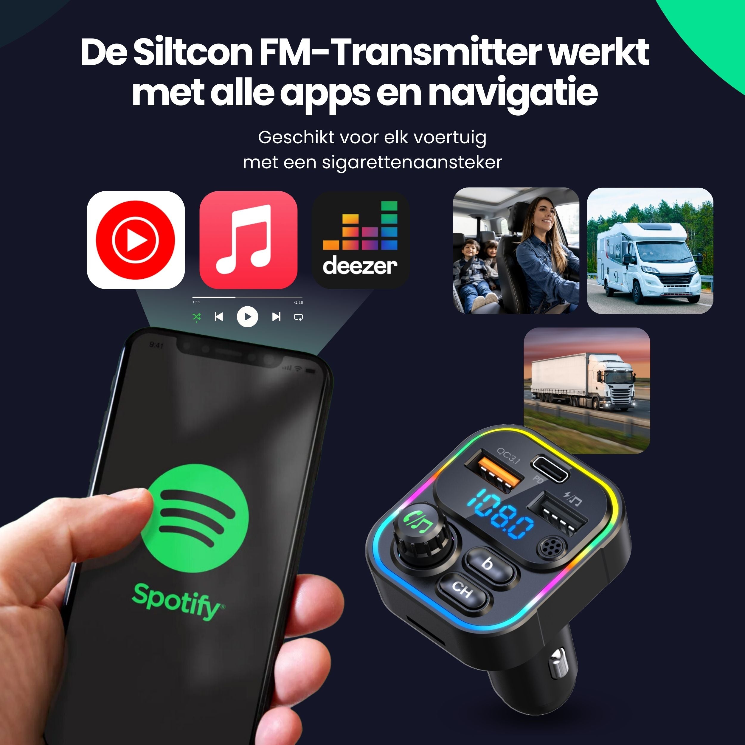 Siltcon Bluetooth FM Transmitter - Siltcon