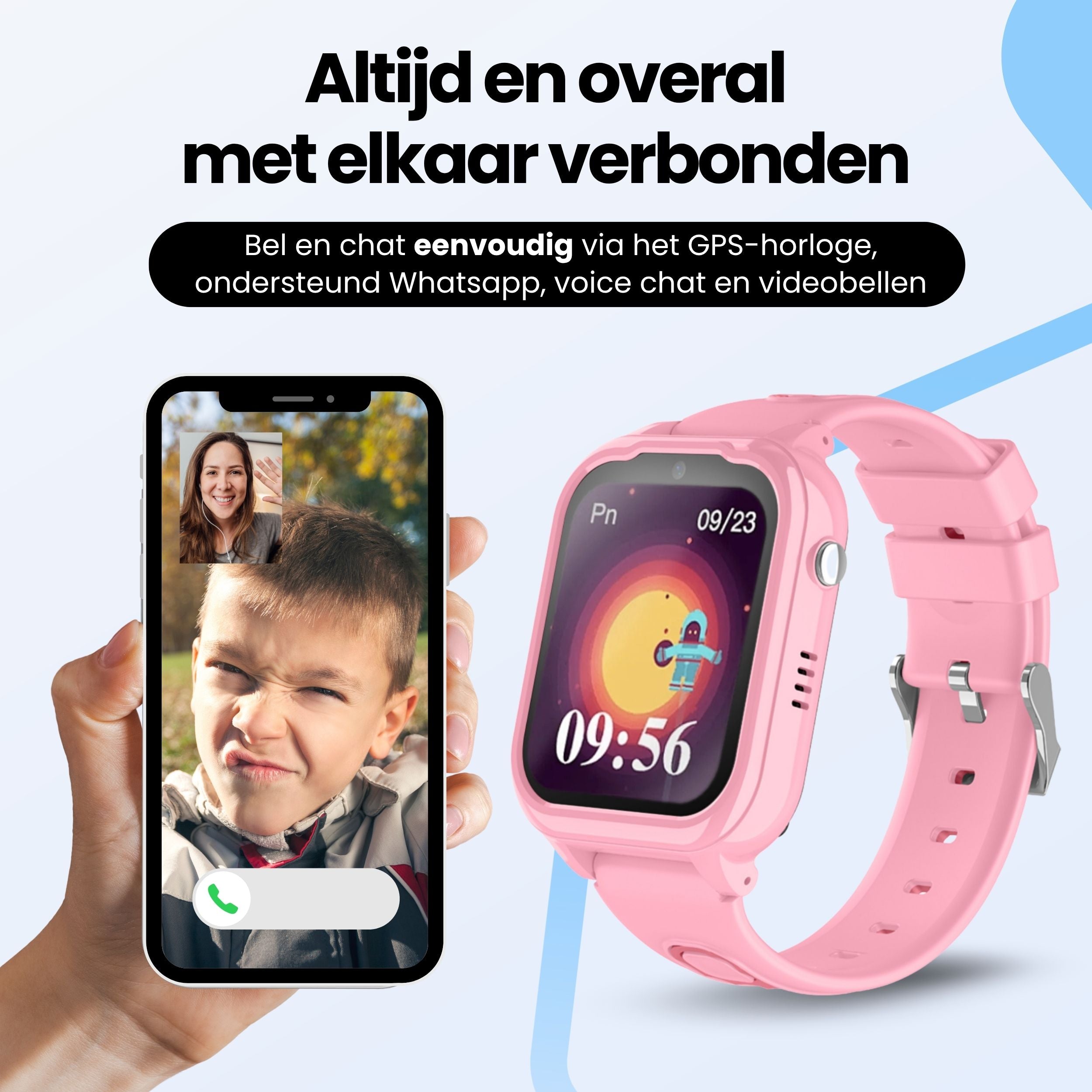 Protectly Kids Smartwatch – GPS horloge kinderen – Smartwatch kind met bellen - Roze - Siltcon