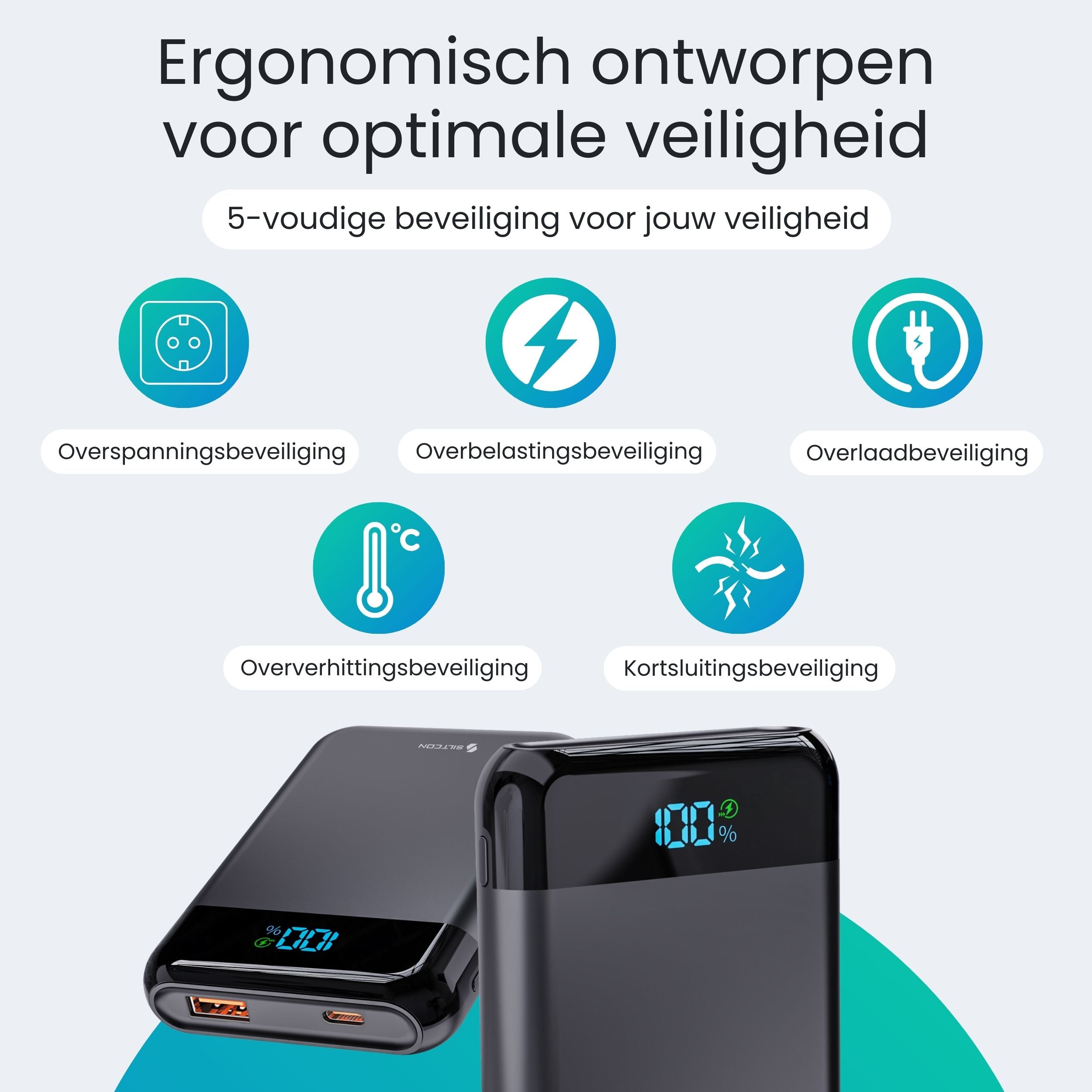 Siltcon® Ultra Kompakte Powerbank 10000 mAh