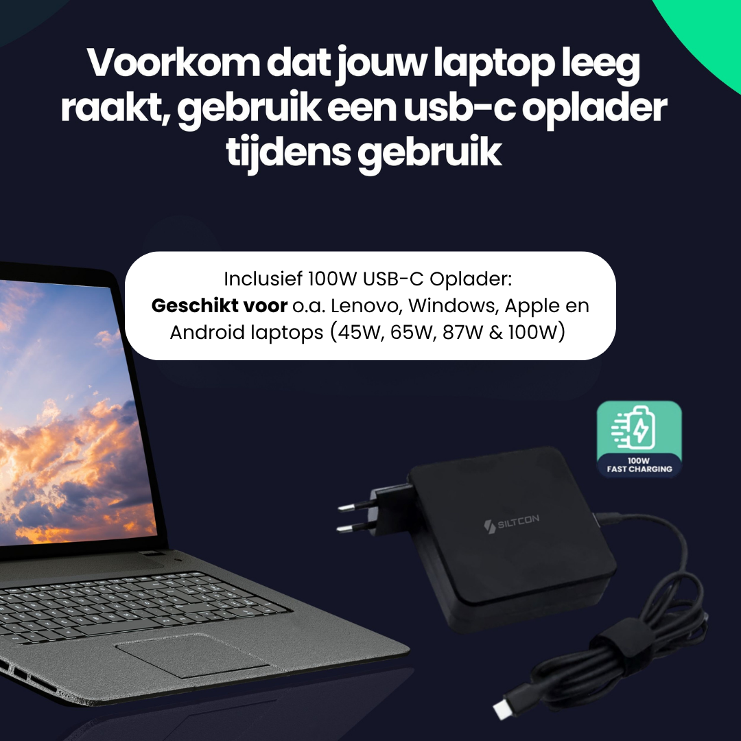 Siltcon® 13 in 1 USB C Hub - Docking Station Laptop + 100W