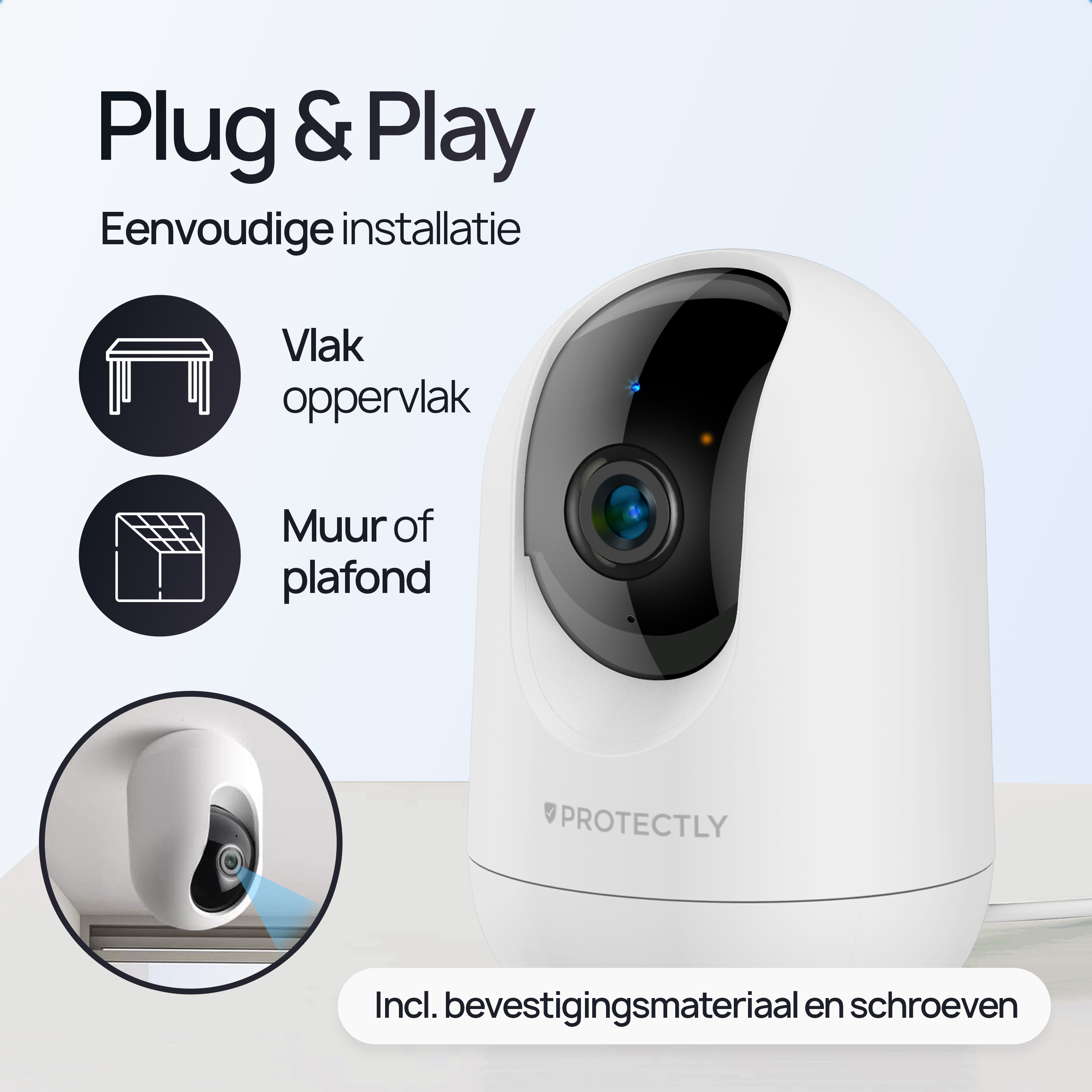 Protectly Beveiligingscamera – Huisdiercamera – 2K Ultra HD - Siltcon