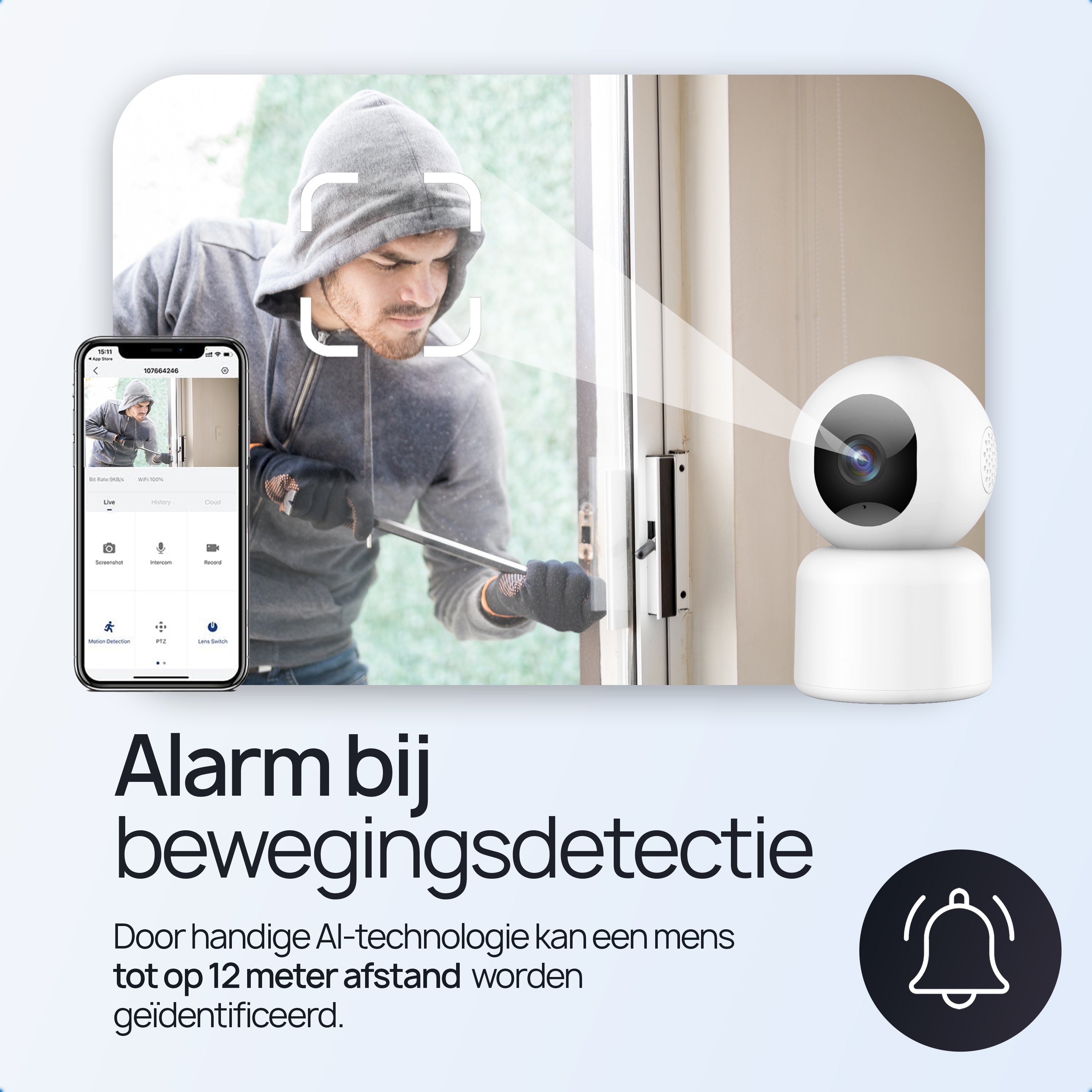 Protectly Beveiligingscamera Binnen – 2K Camera Baby & Huisdier - Siltcon
