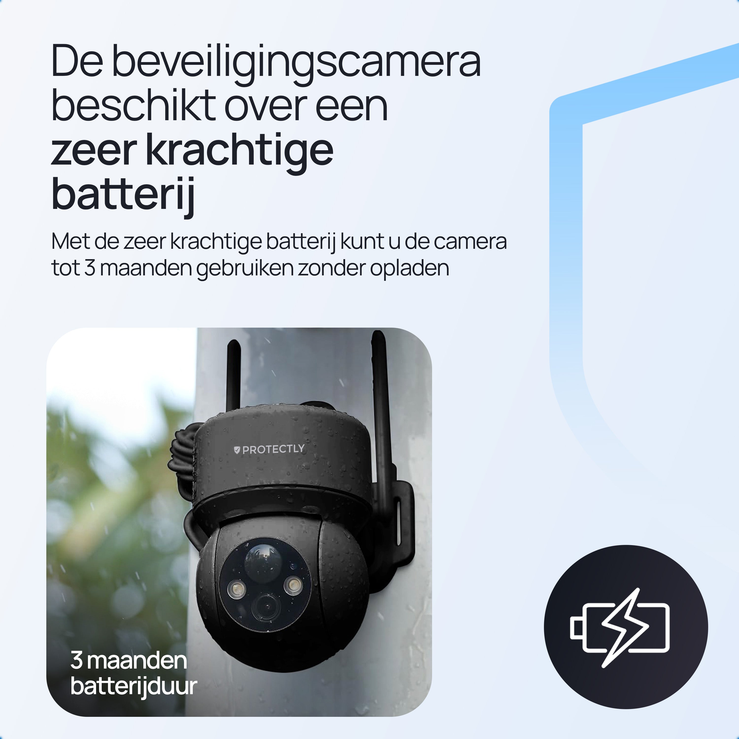 Protectly – Draadloze Beveiligingscamera Zwart – 2K Nachtzicht & Appbediening - Siltcon