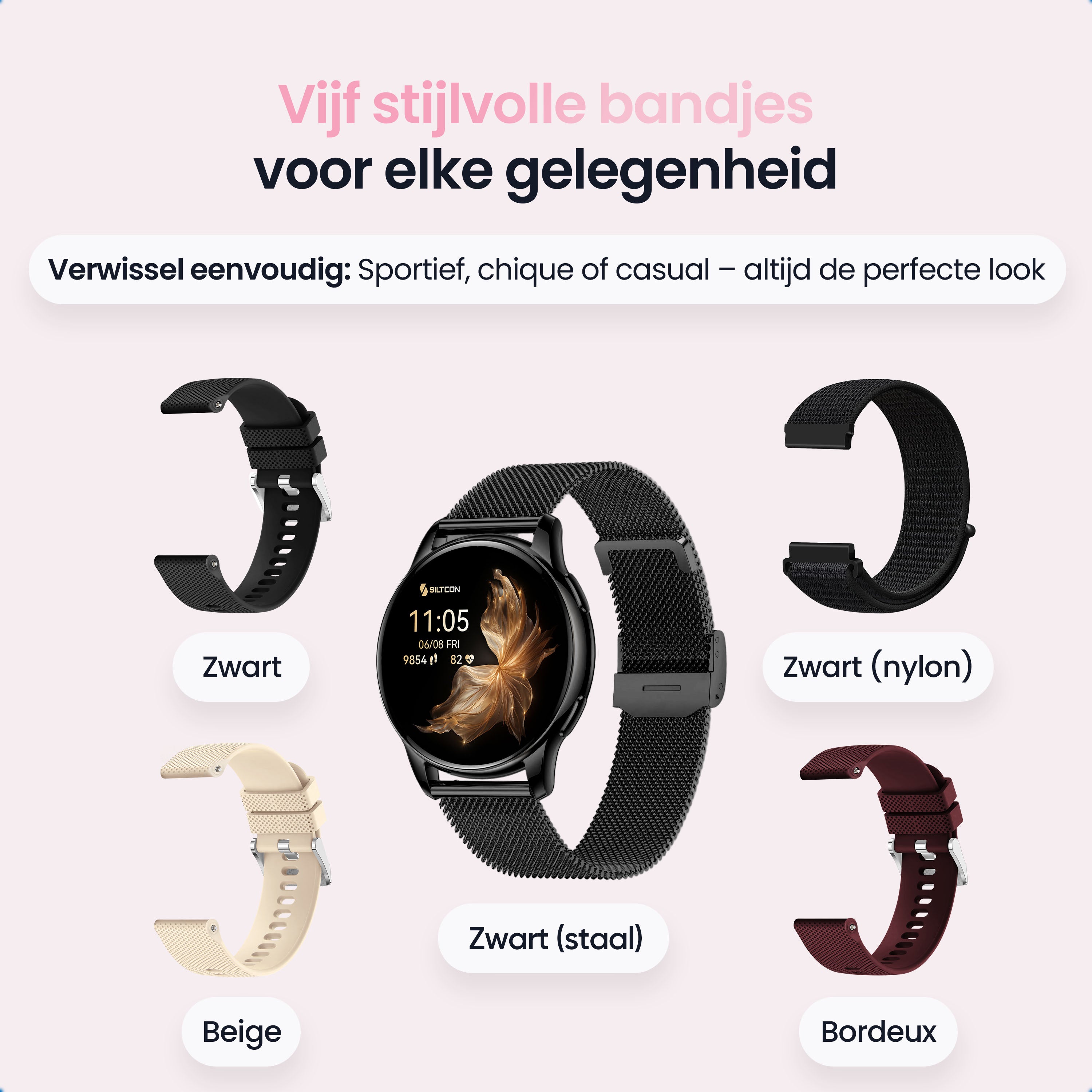 Siltcon® Auréa Damen-Smartwatch Schwarz