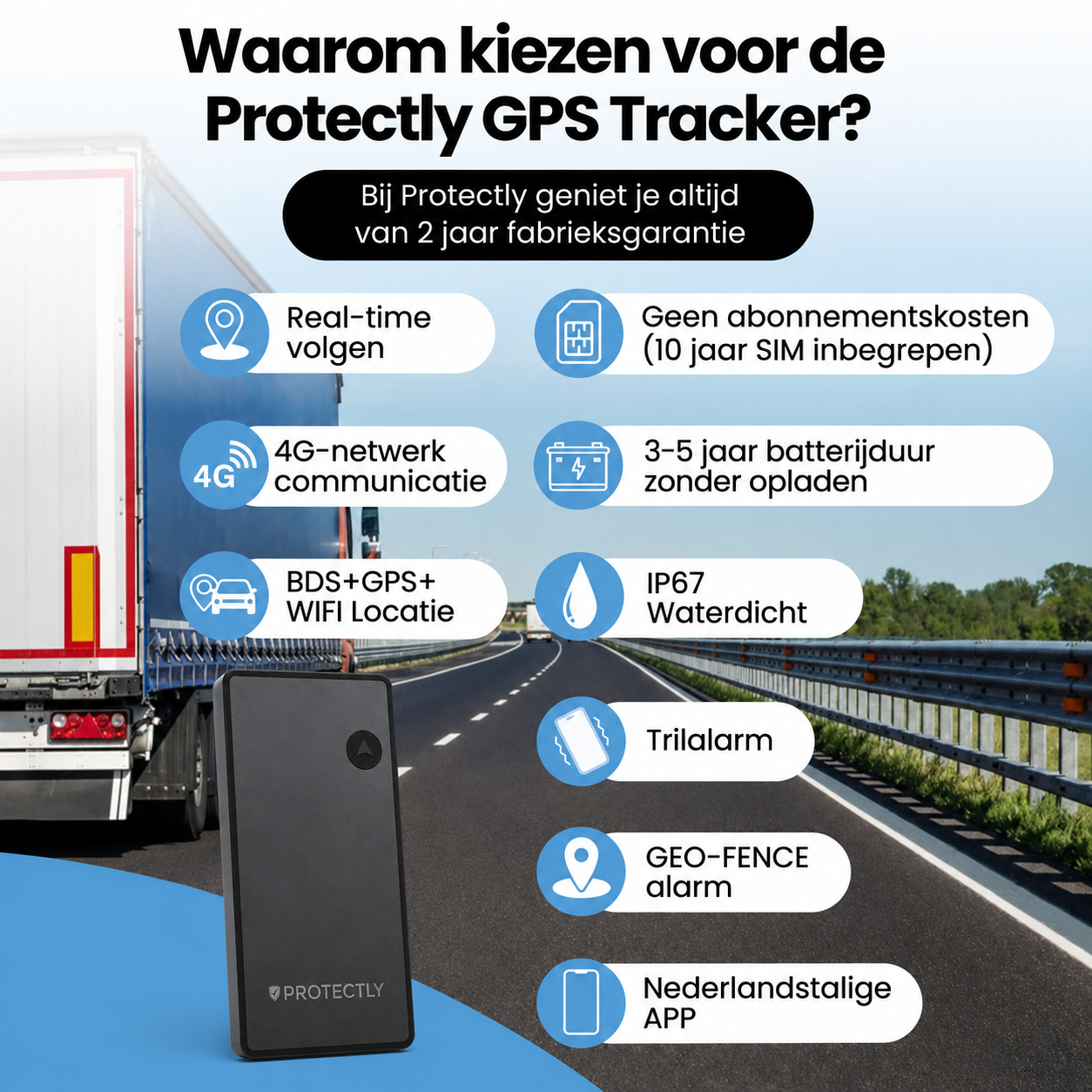 Protectly® GPS-Tracker 10 Jahre ohne Abonnement – Bis zu 5 Jahre Akkulaufzeit