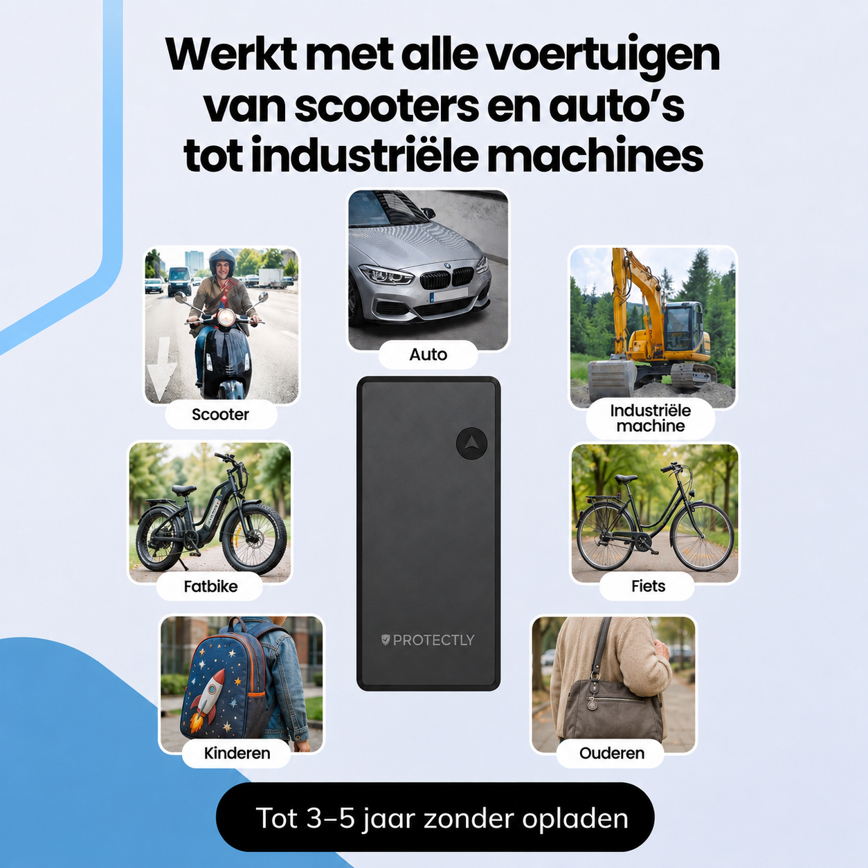 Protectly® GPS-Tracker 10 Jahre ohne Abonnement – Bis zu 5 Jahre Akkulaufzeit