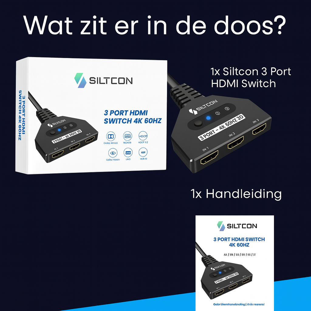 Siltcon HDMI Switch 3 in 1 – 4K - Siltcon