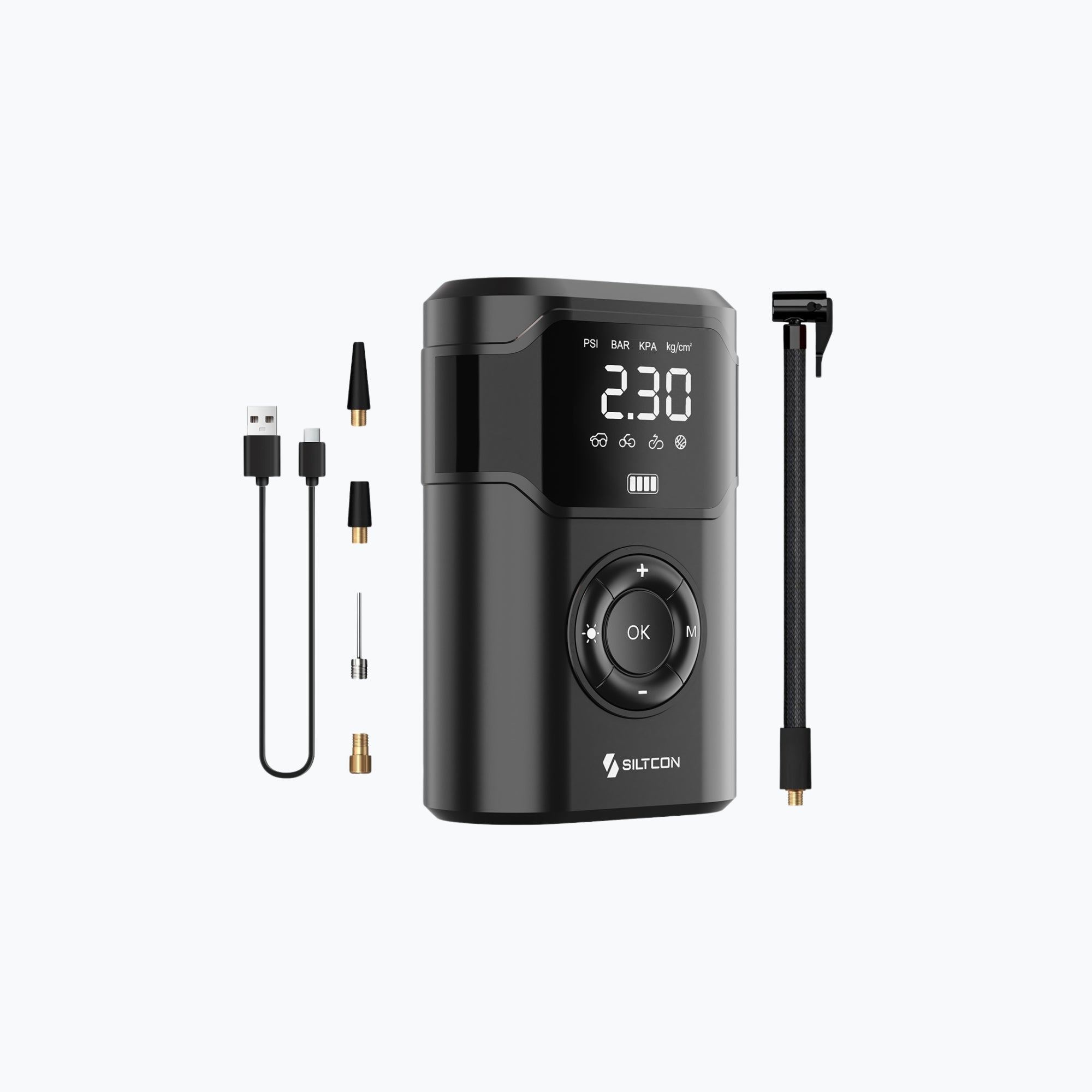 Siltcon Luchtcompressor – 30L/min – 10.5 bar automatische bandenpomp - Siltcon