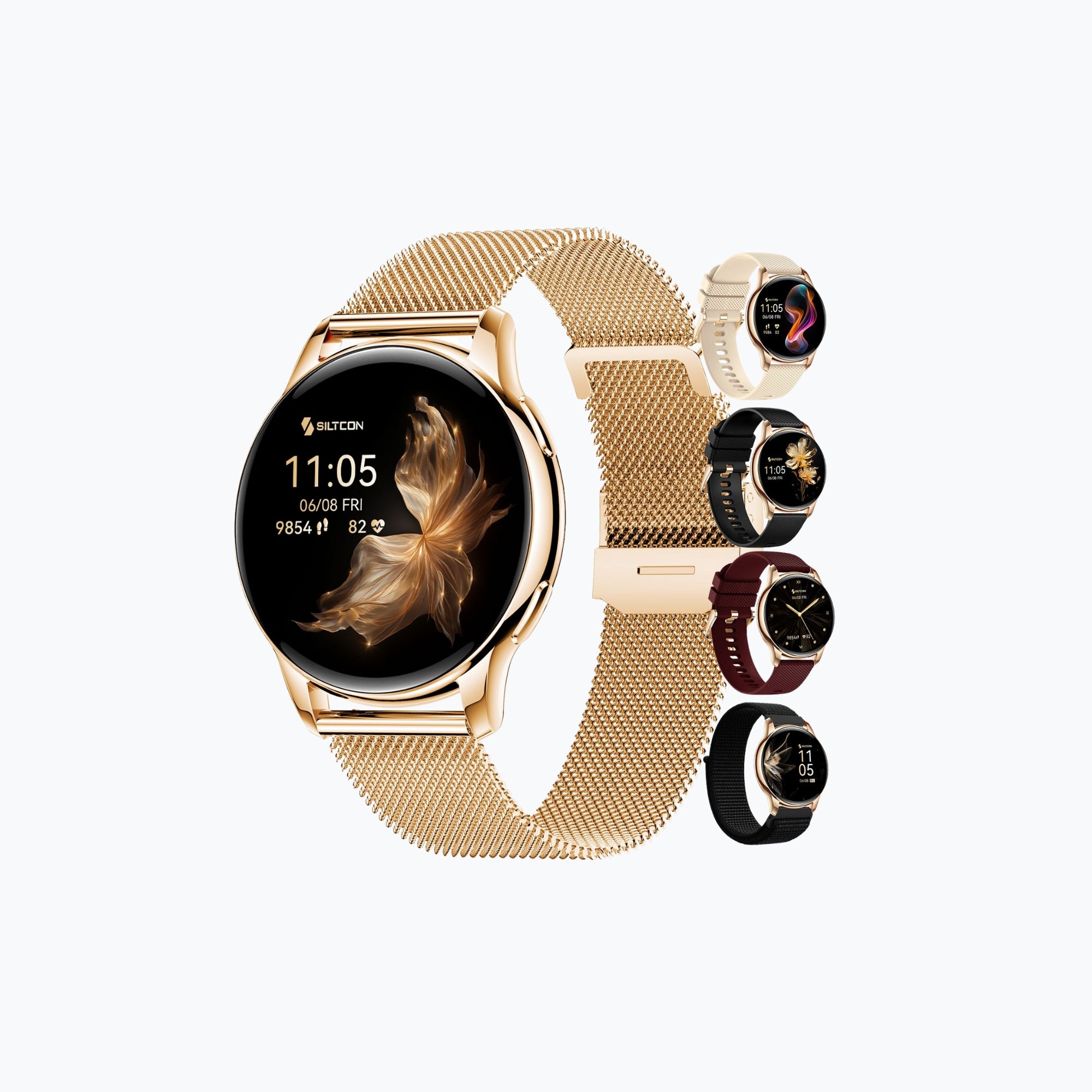 Siltcon Auréa Smartwatch Dames – Incl. 5 bandjes - Siltcon