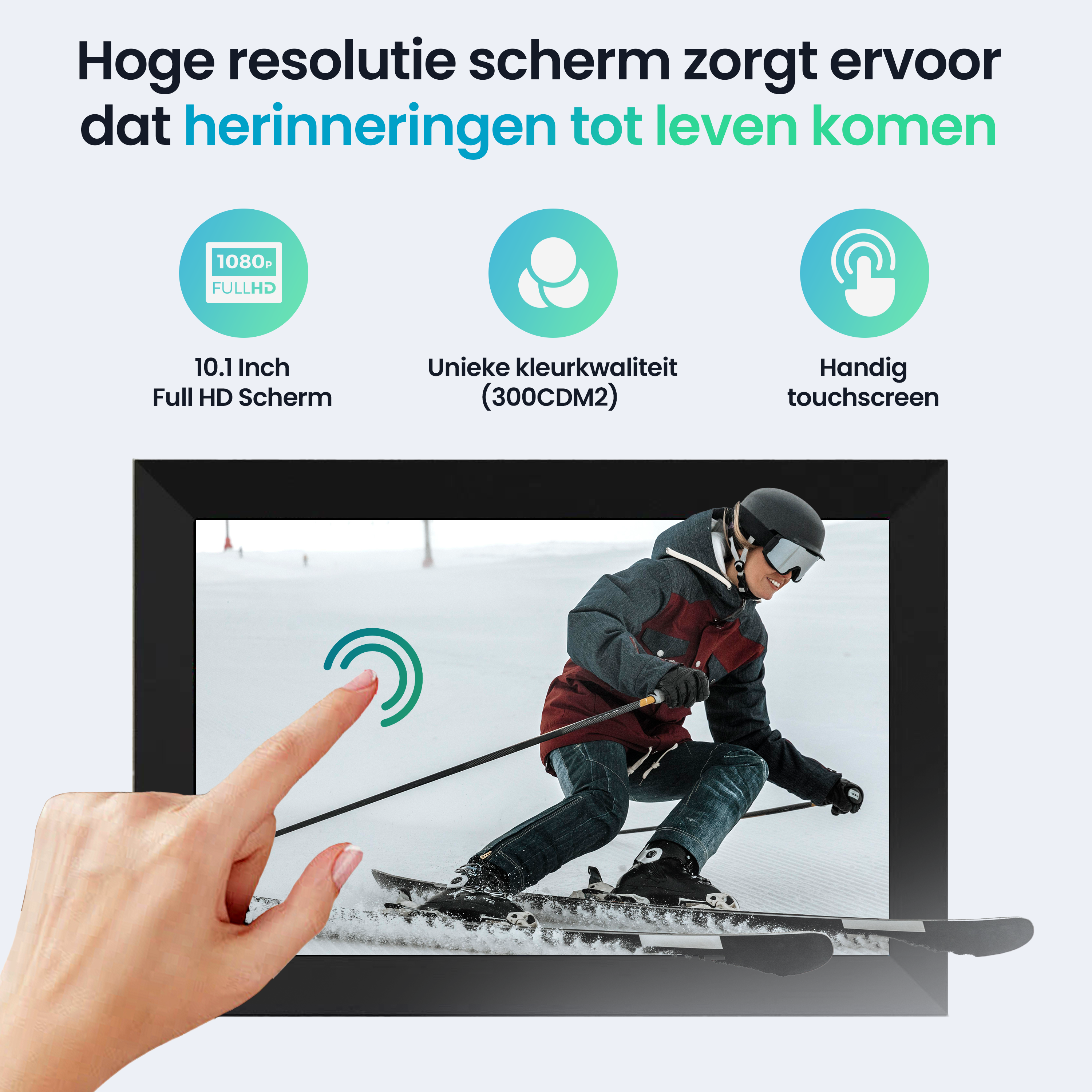 Siltcon Digitale Fotolijst Wifi – 10.1 inch HD & 16GB Opslag - Siltcon
