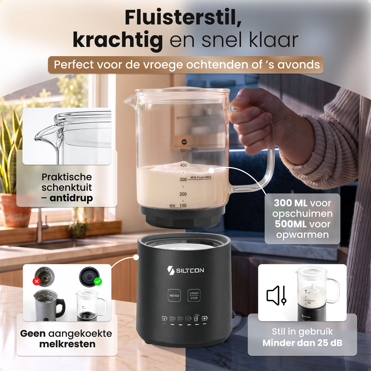 Siltcon® Melkopschuimer