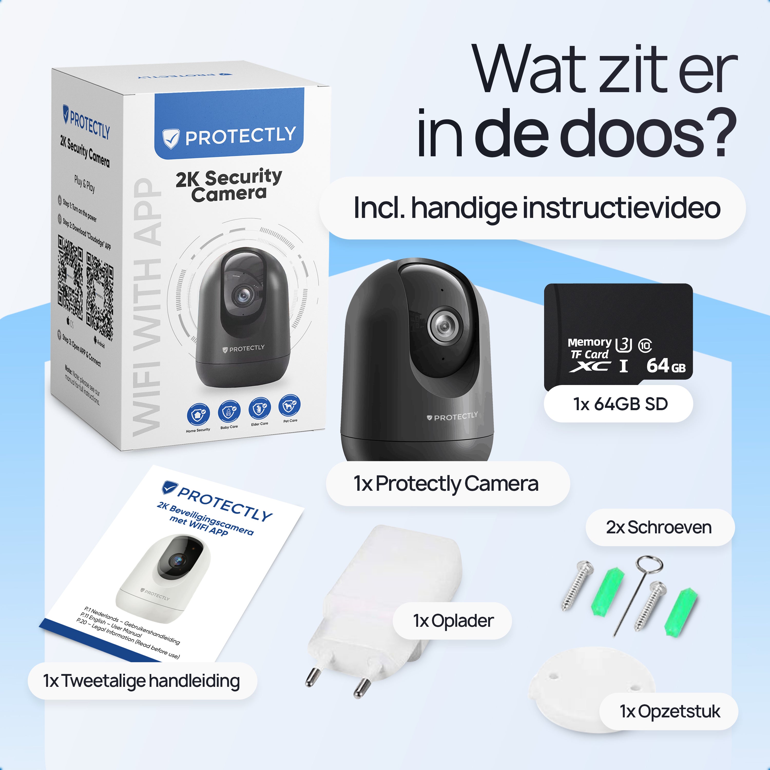 Protectly Beveiligingscamera – Huisdiercamera – 2K Ultra HD - Siltcon