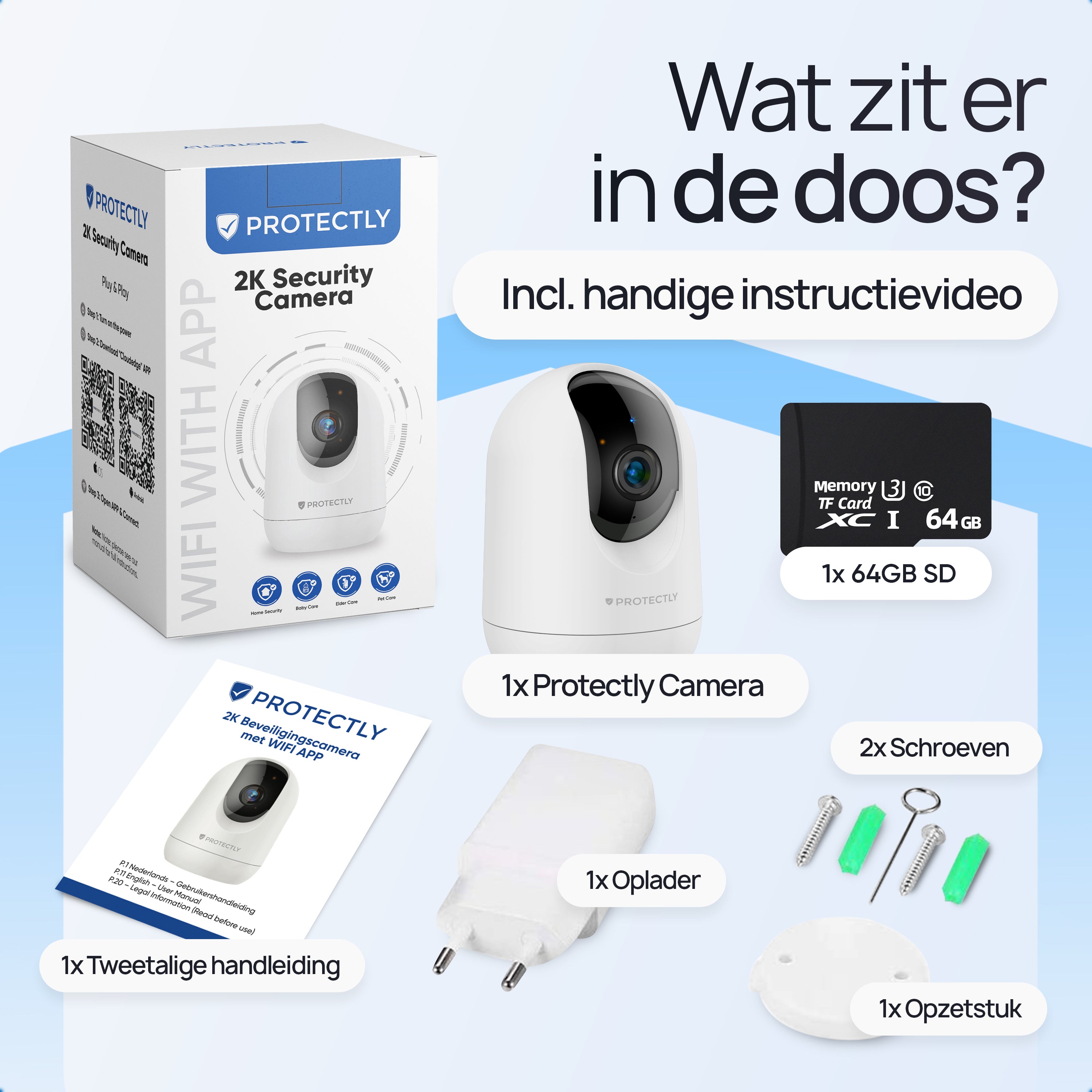 Protectly Beveiligingscamera – Huisdiercamera – 2K Ultra HD - Siltcon