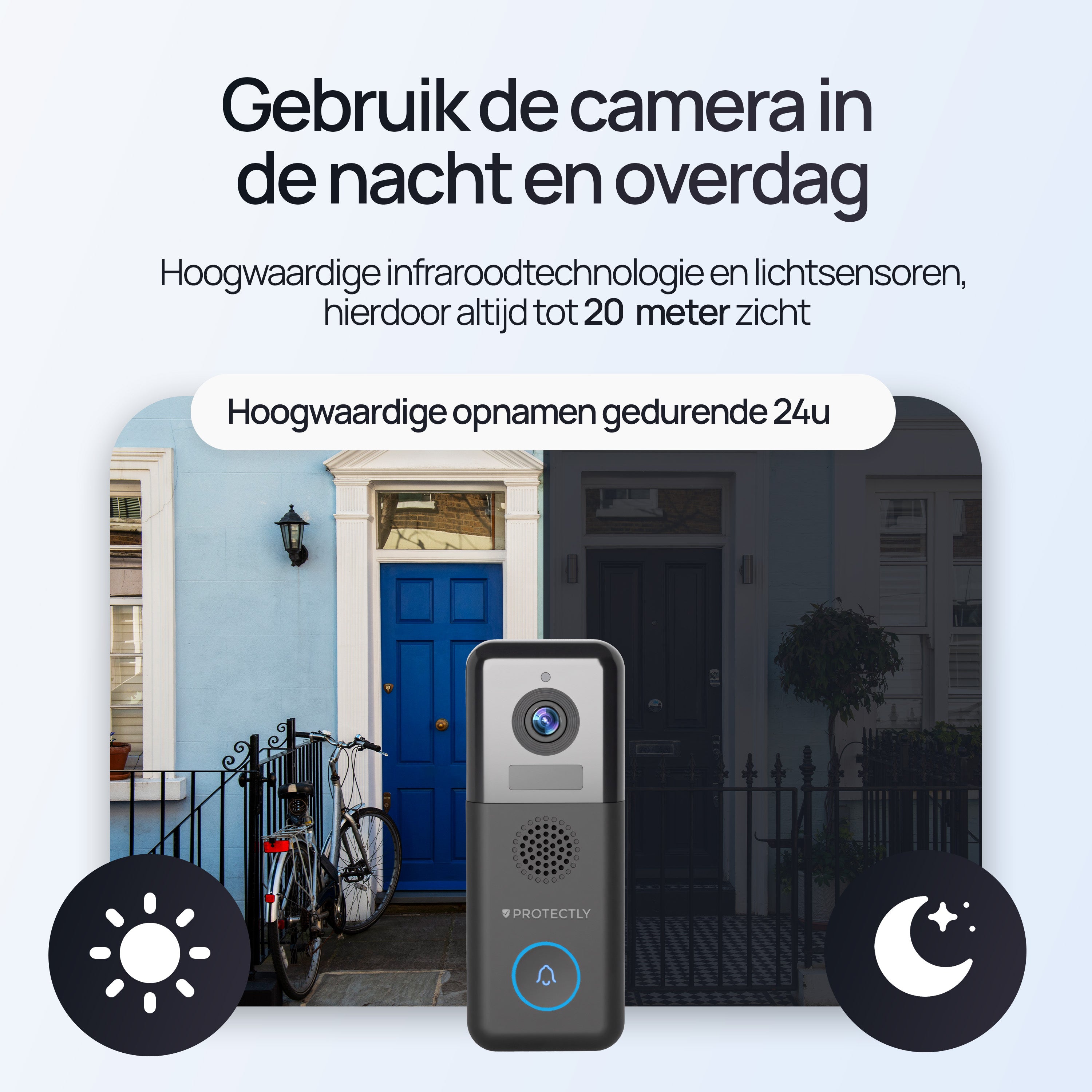 Protectly® Video-Türklingel Kabellos & Verkabelt 2K