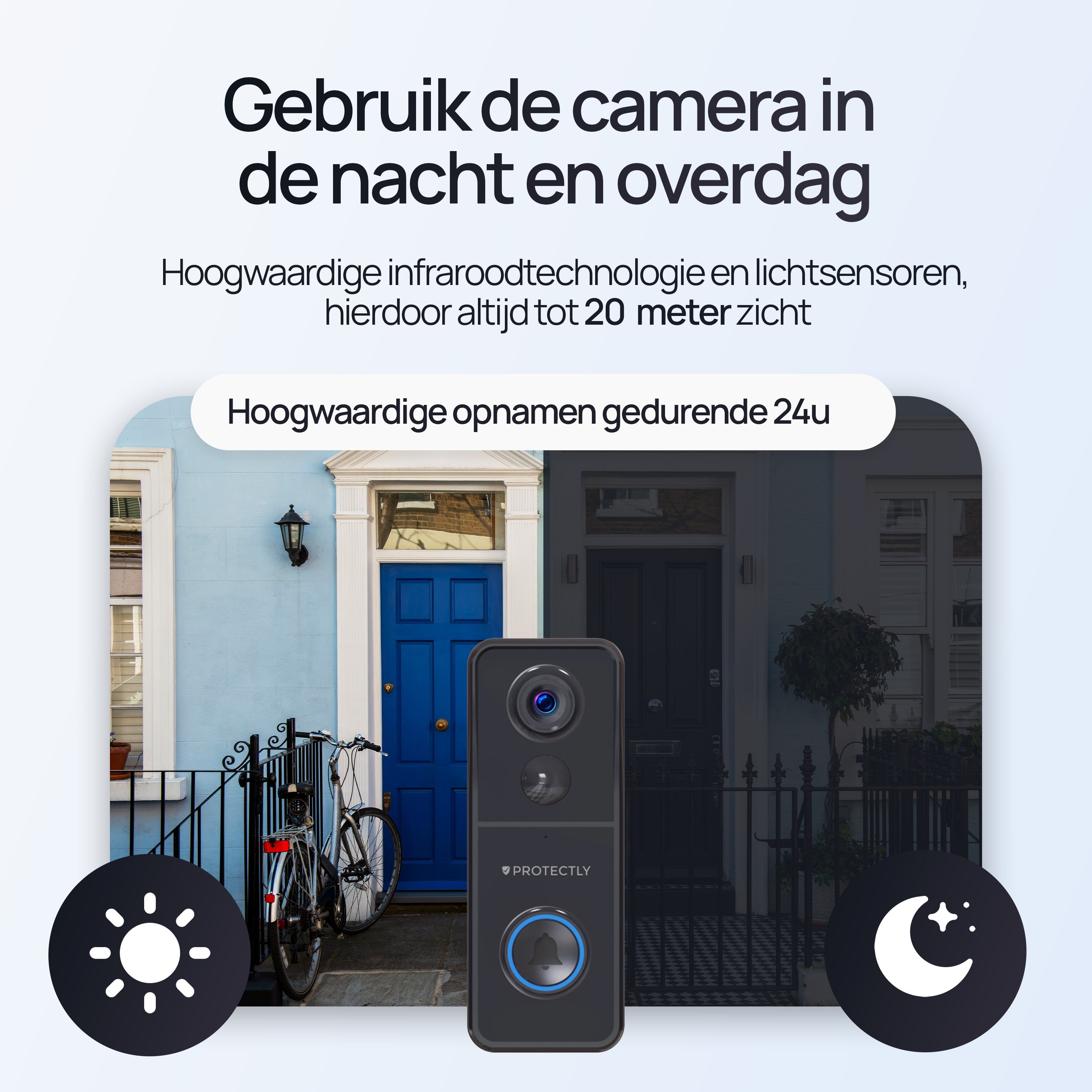 Protectly® Slimme Draadloze Video Deurbel 4K Beeldkwaliteit - Siltcon