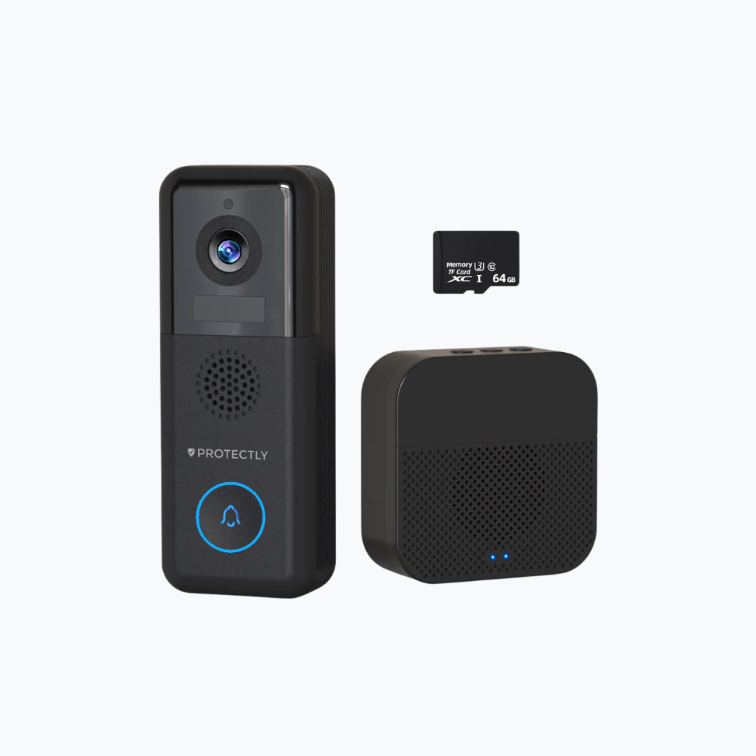 Protectly® Video-Türklingel Kabellos & Verkabelt 2K