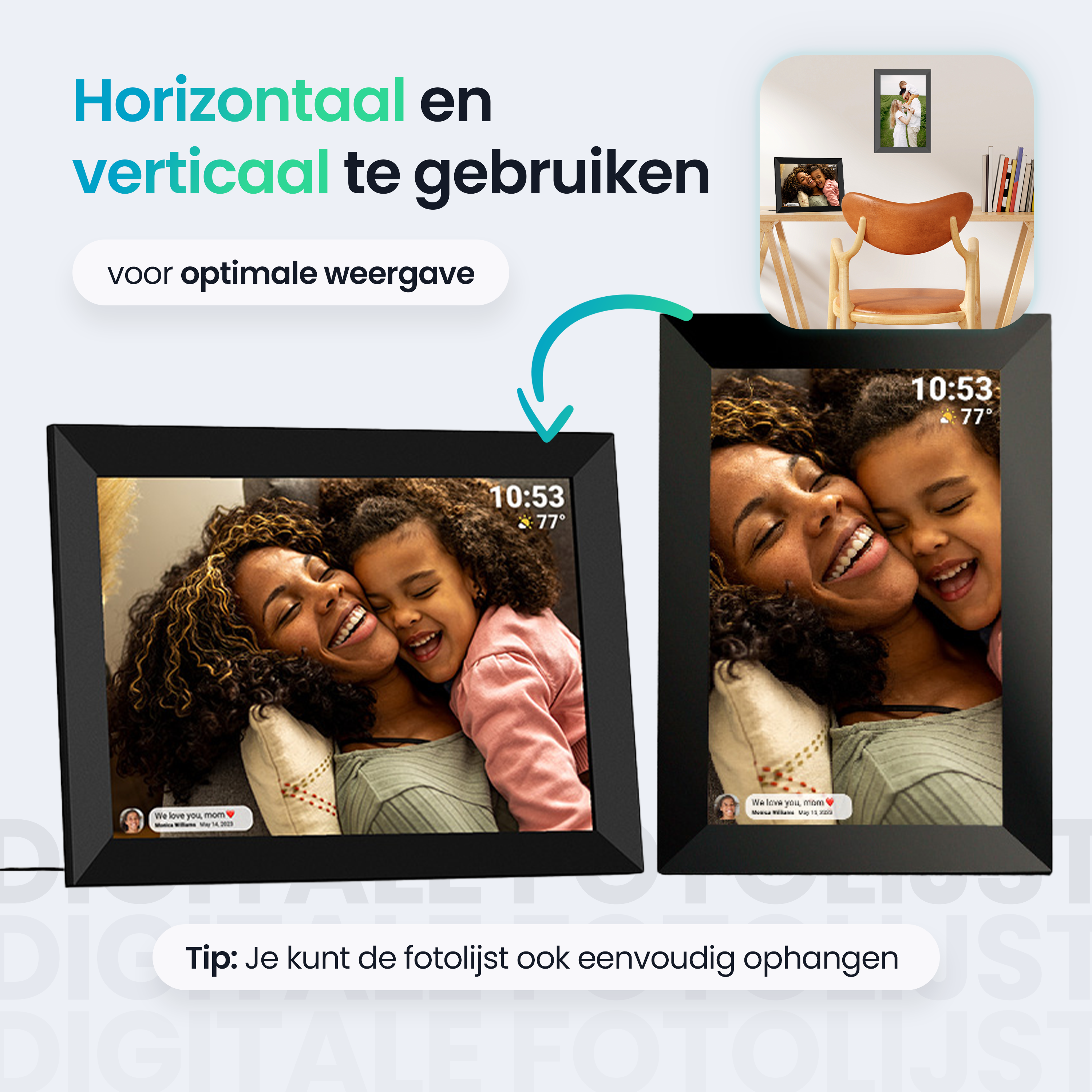 Siltcon Digitale Fotolijst Wifi – 10.1 inch HD & 16GB Opslag - Siltcon