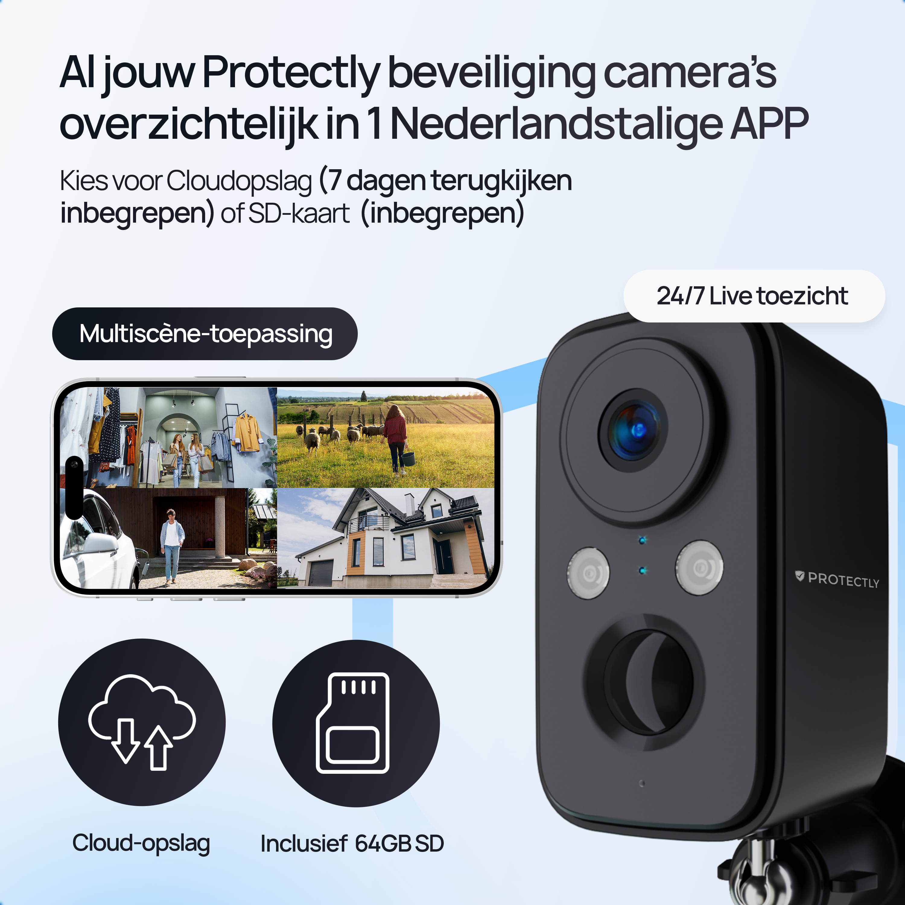Protectly Beveiligingscamera Draadloos - Siltcon