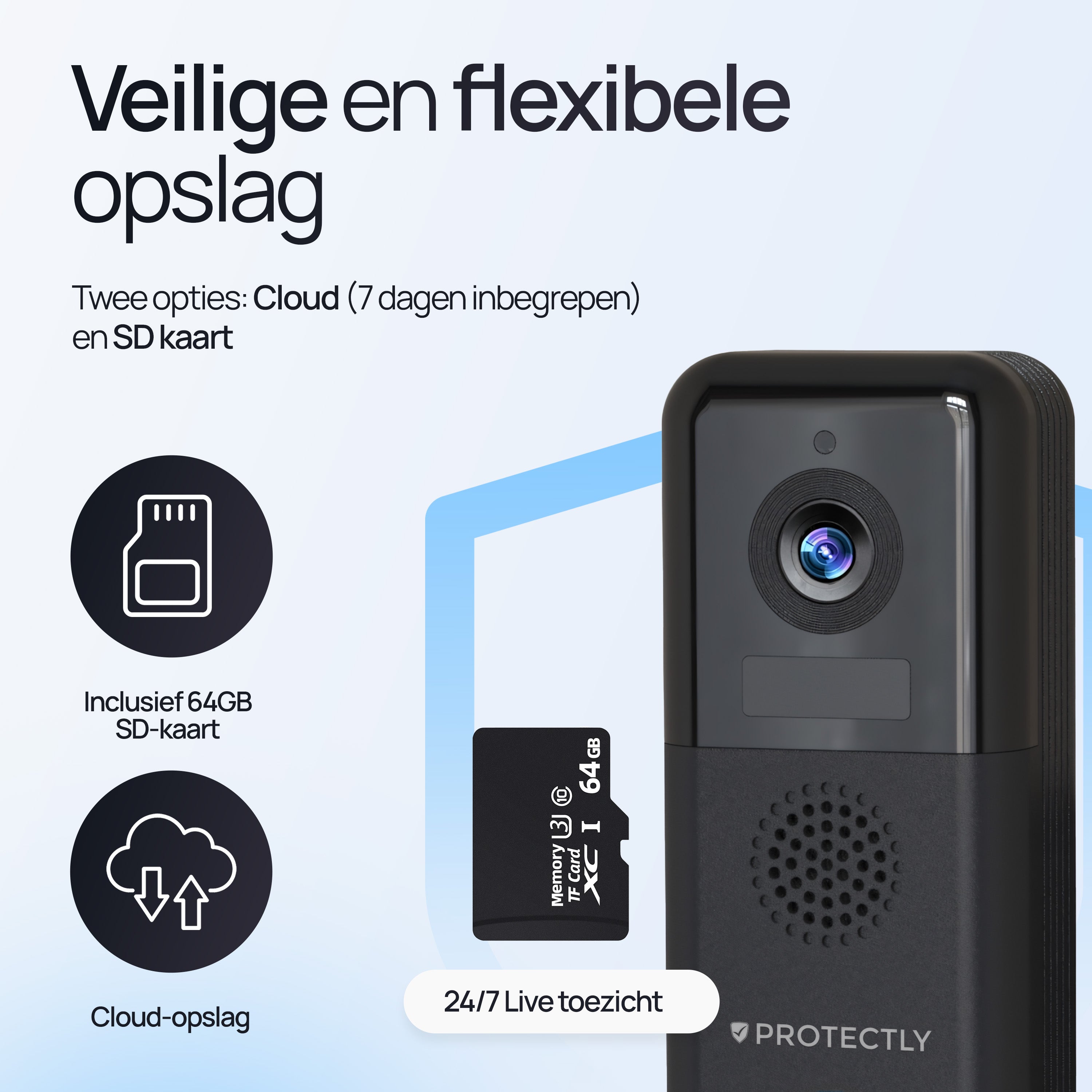Protectly® Video-Türklingel Kabellos & Verkabelt 2K