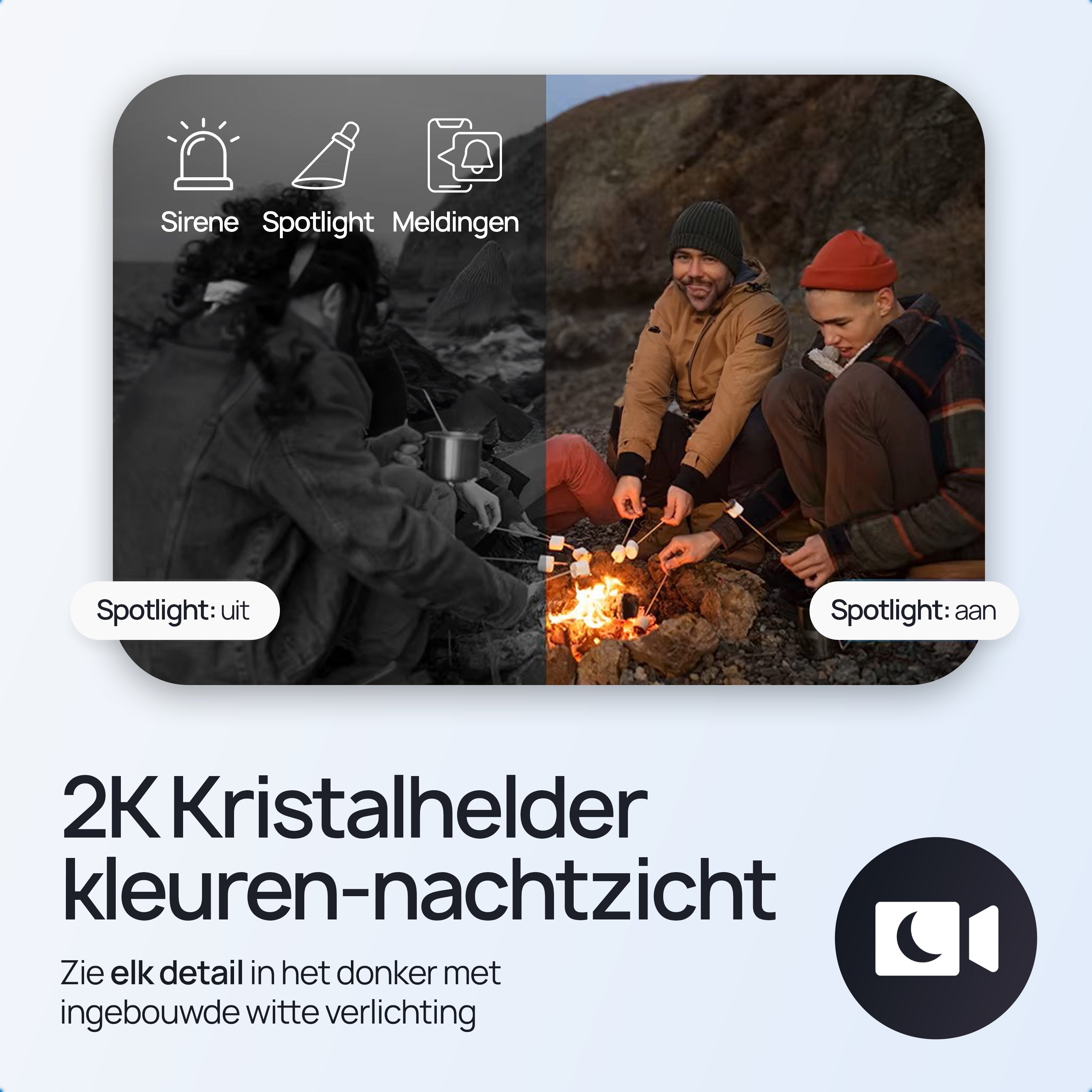 Protectly Beveiligingscamera Buiten 2K 3MP Wit – Nachtzicht & Appbediening - Siltcon