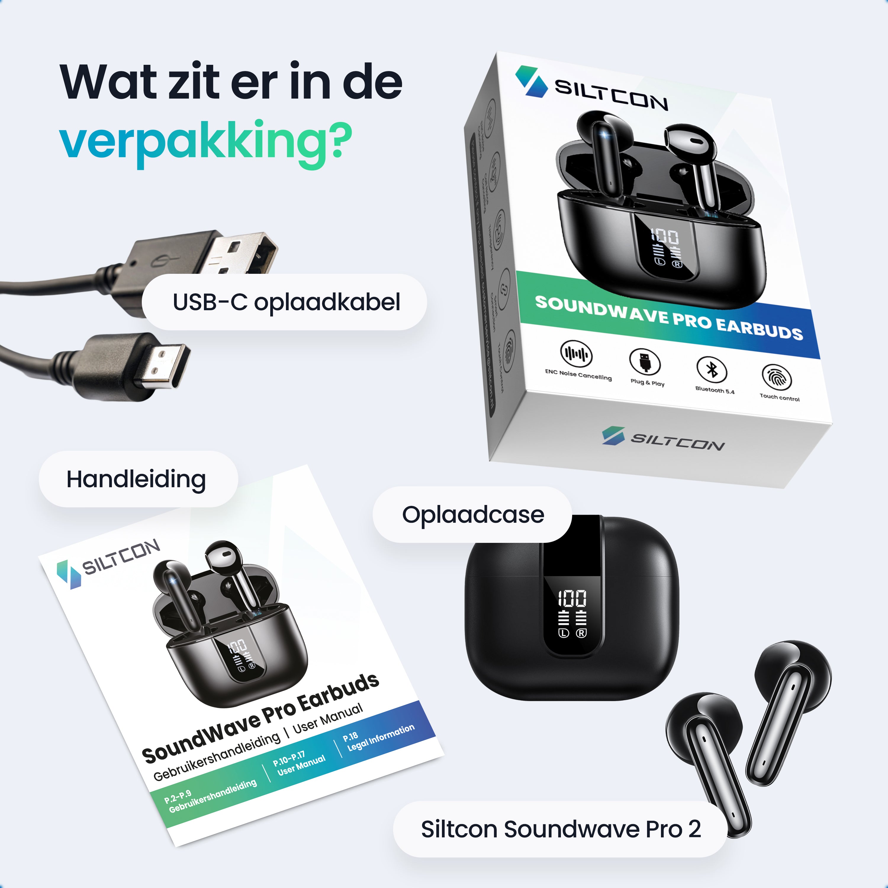 Siltcon SoundWave Pro 2 Draadloze Oordopjes - Siltcon