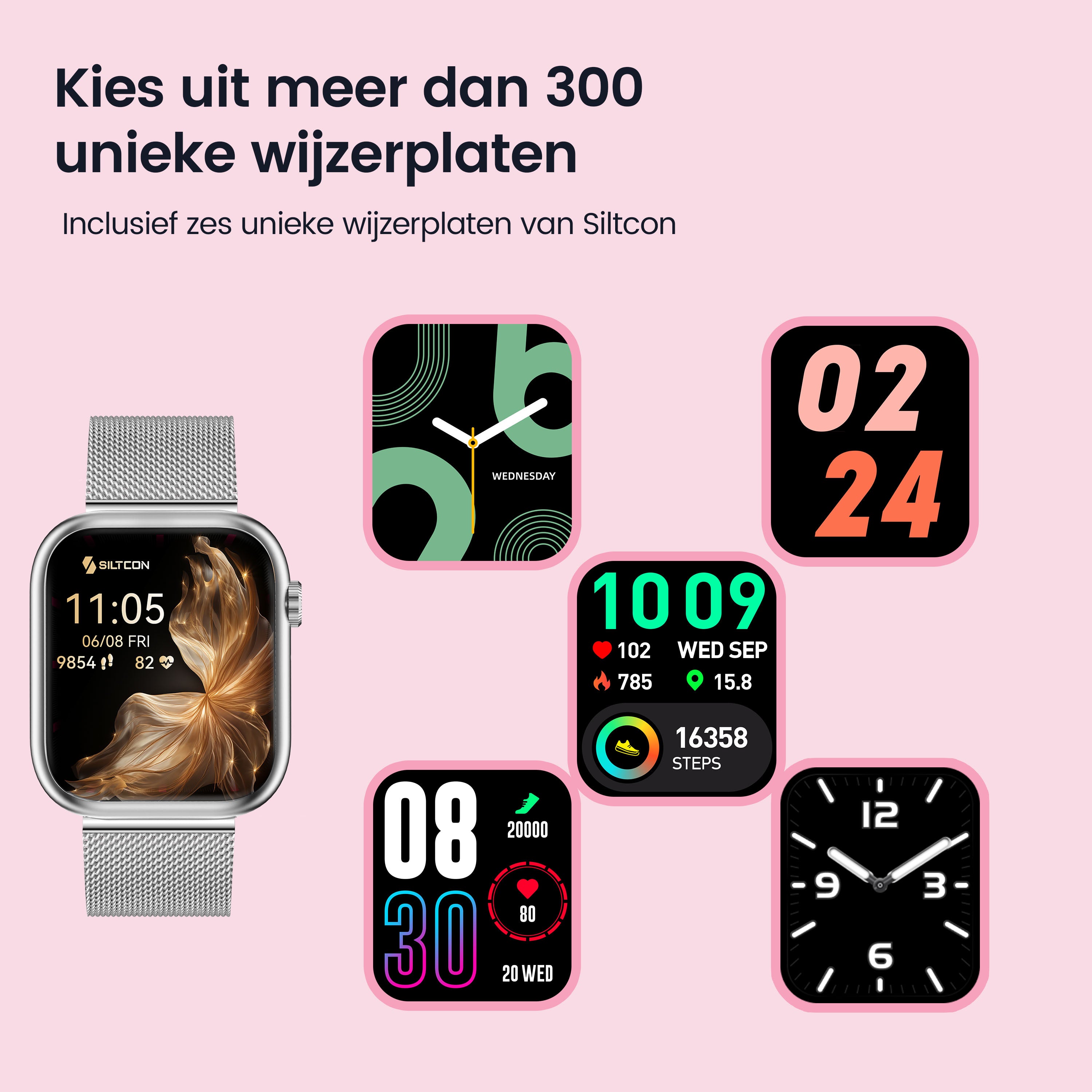 Siltcon Seréa Smartwatch Dames - Zilver
