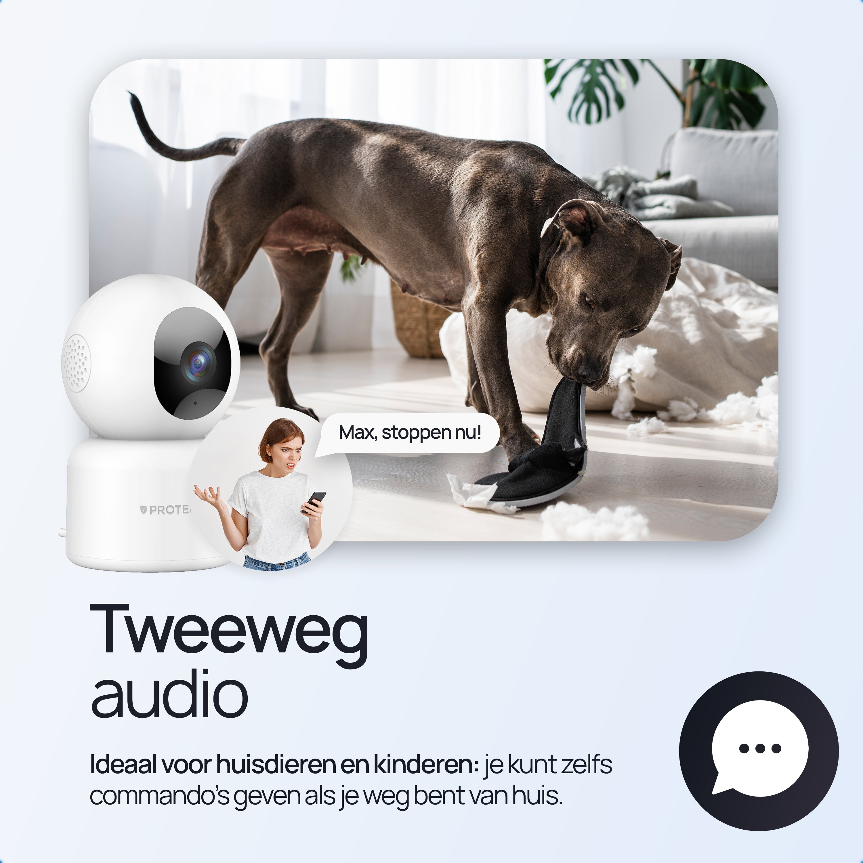 Protectly Beveiligingscamera Binnen – 2K Camera Baby & Huisdier - Siltcon