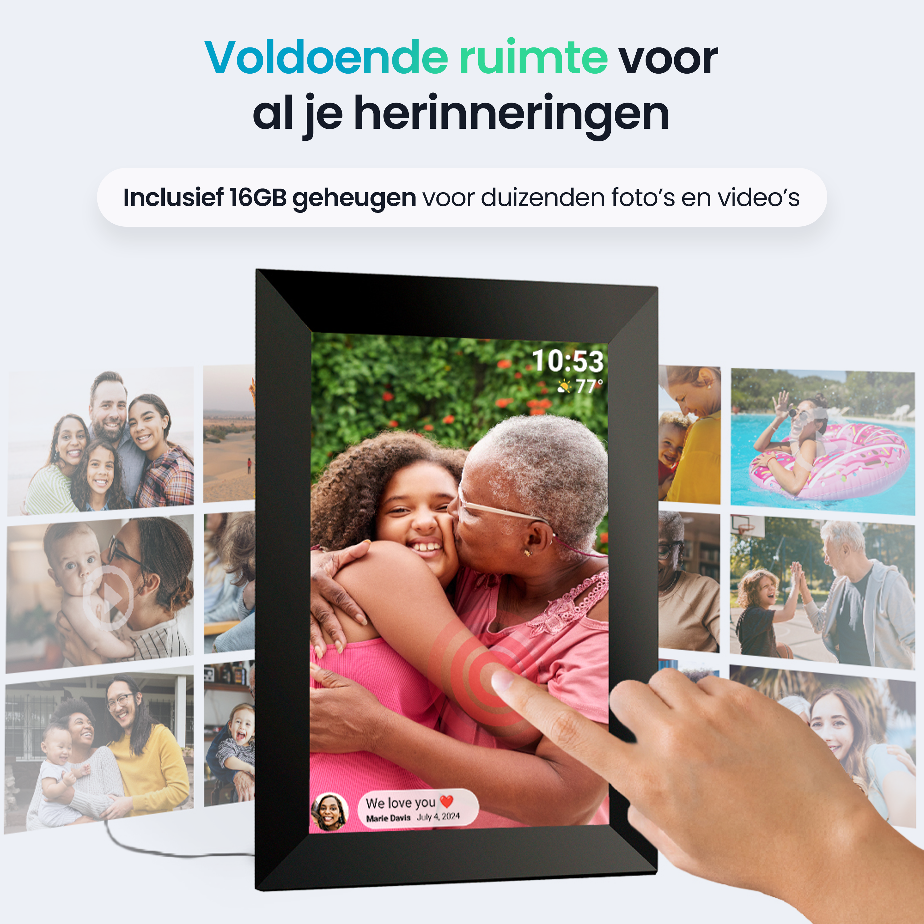 Siltcon Digitale Fotolijst Wifi – 10.1 inch HD & 16GB Opslag - Siltcon