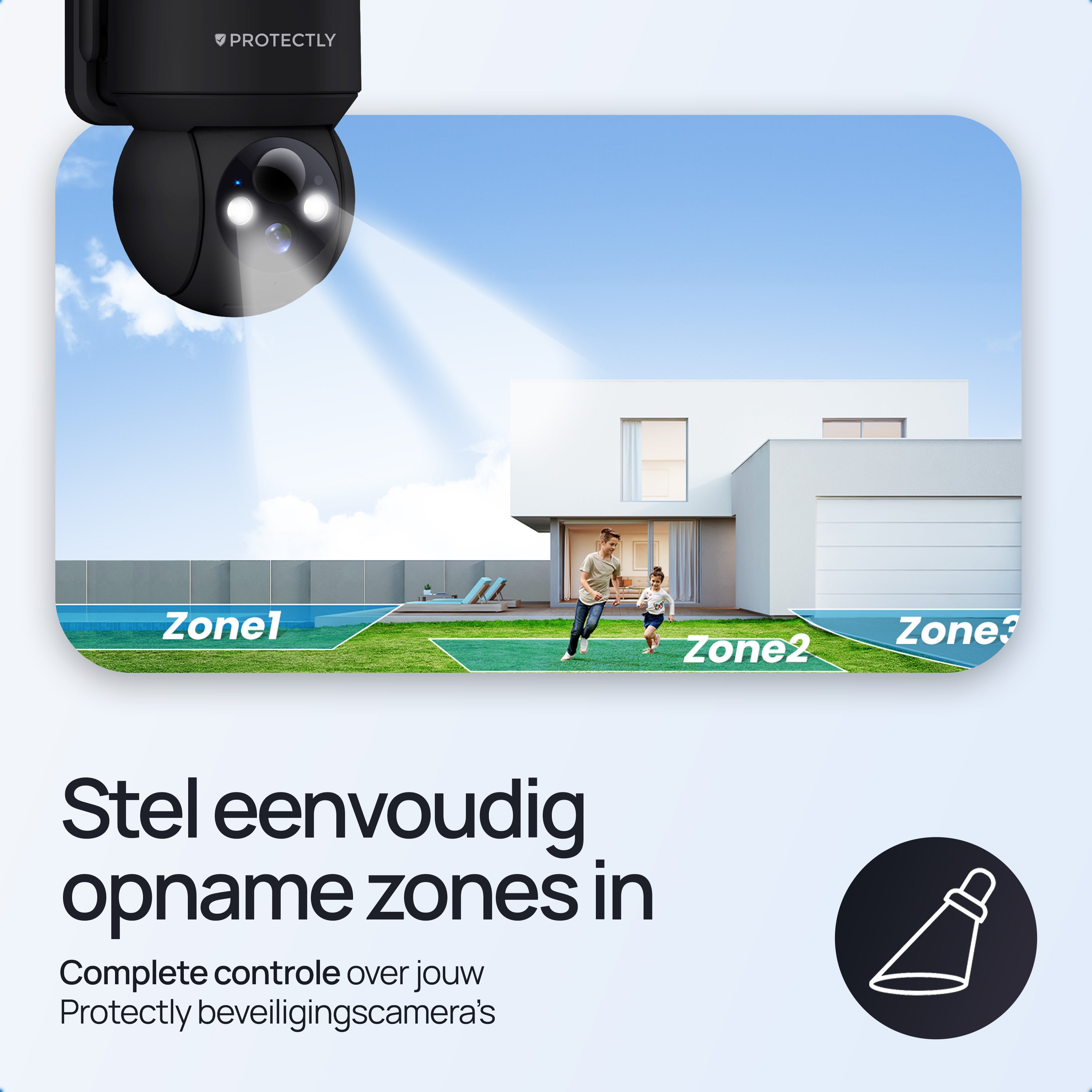 Protectly Buitencamera met Zonnepaneel - 3K Ultra HD - Siltcon