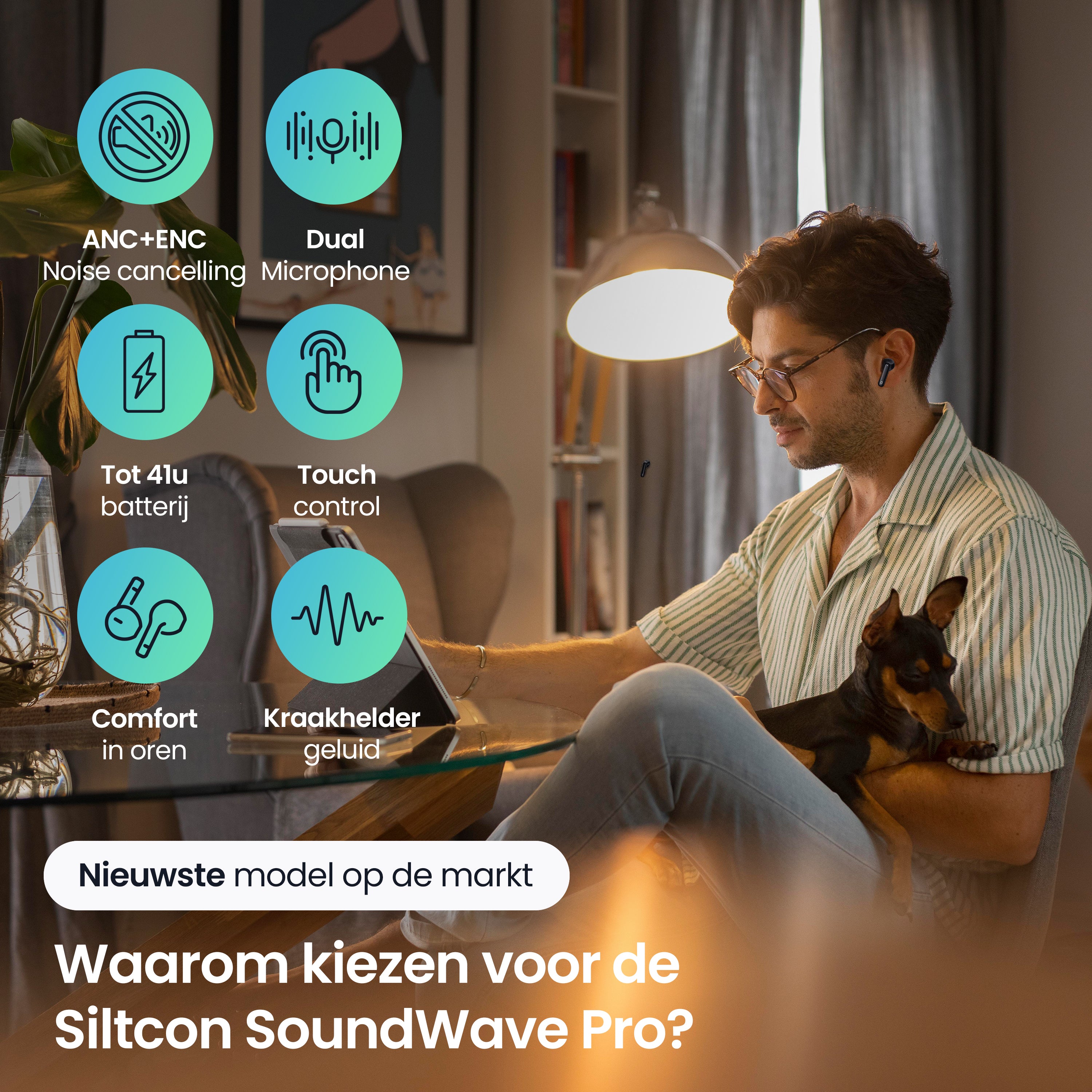 Siltcon SoundWave Pro 1 – Draadloze Bluetooth Oordopjes - Siltcon