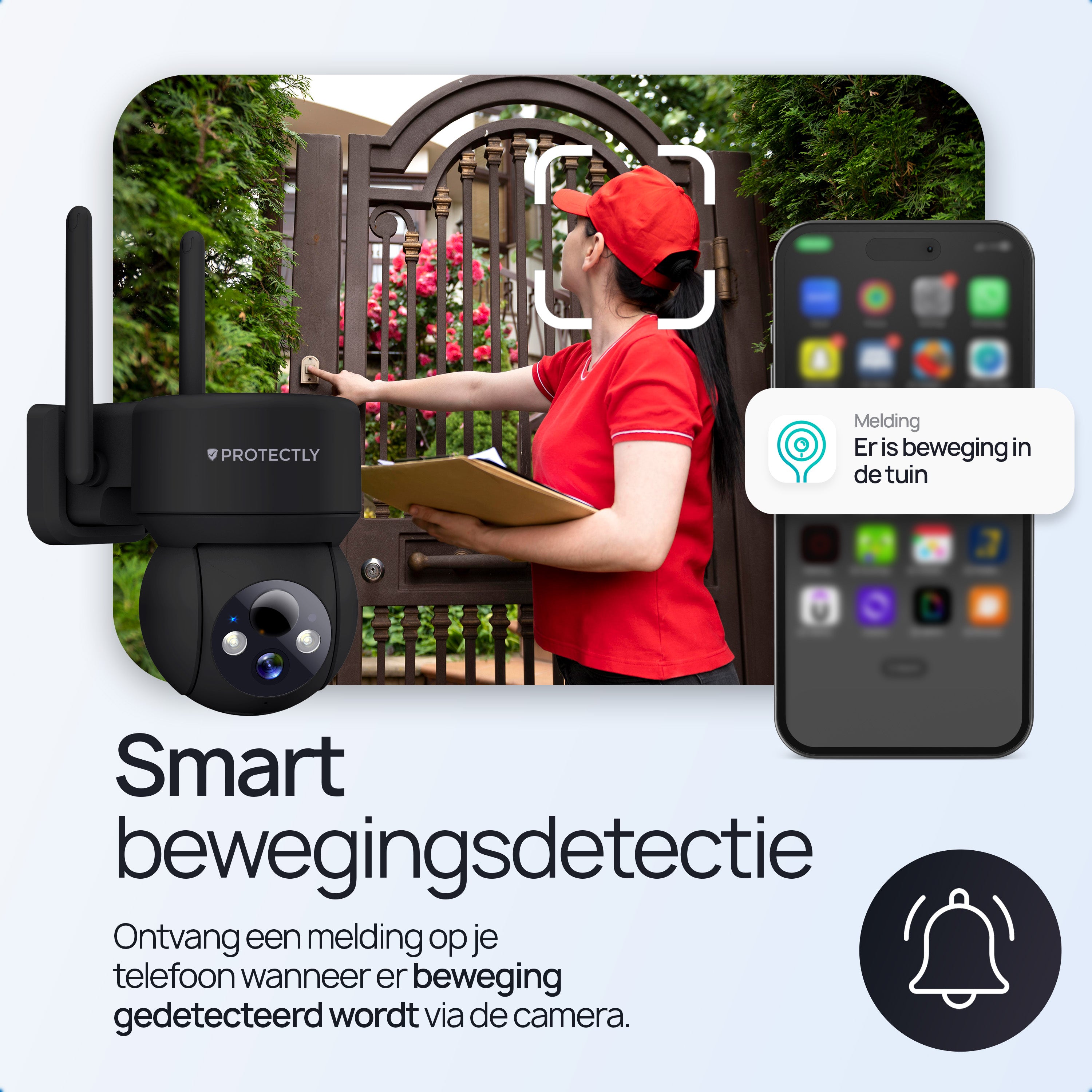Protectly Buitencamera met Zonnepaneel - 3K Ultra HD - Siltcon