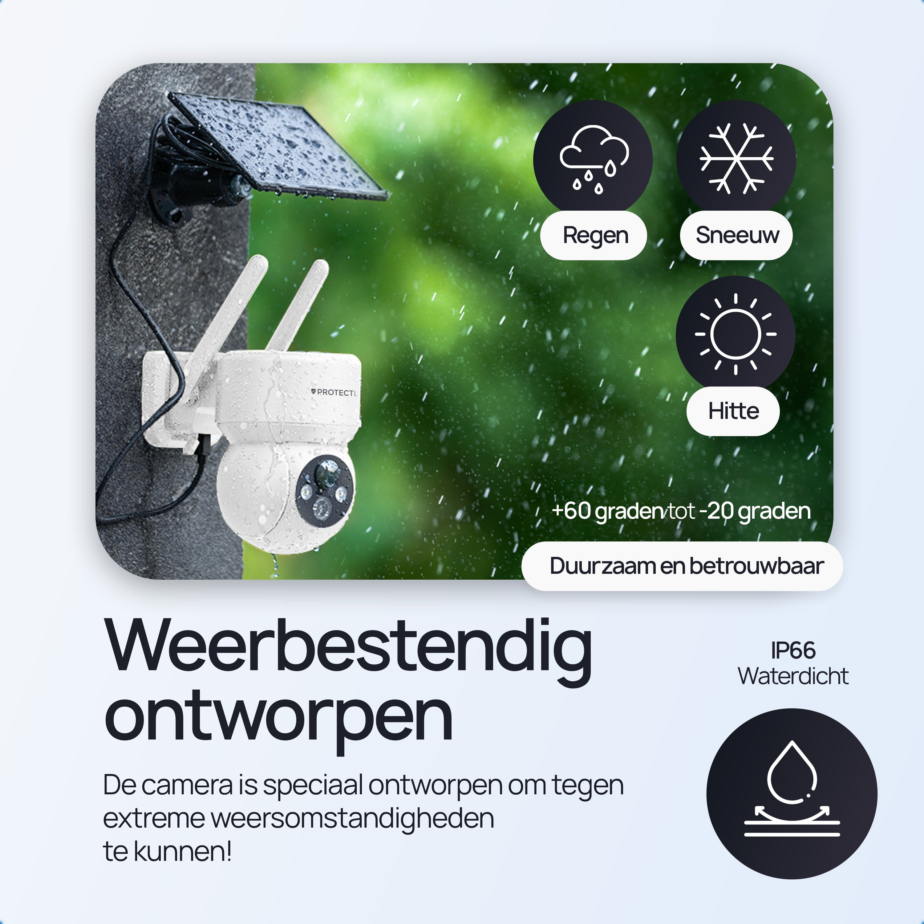 Protectly Buitencamera met Zonnepaneel - 3K Ultra HD - Siltcon