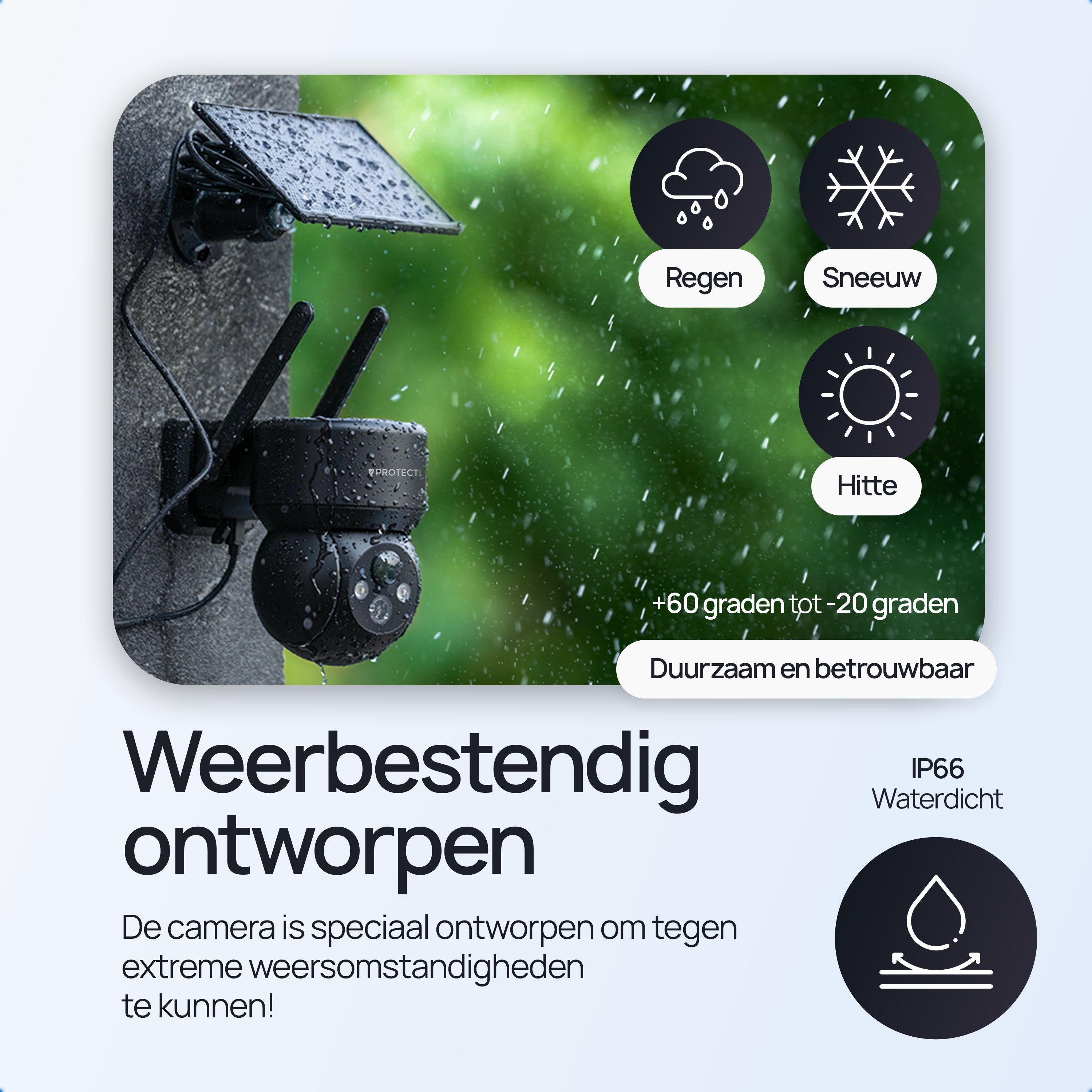 Protectly Buitencamera met Zonnepaneel - 3K Ultra HD - Siltcon